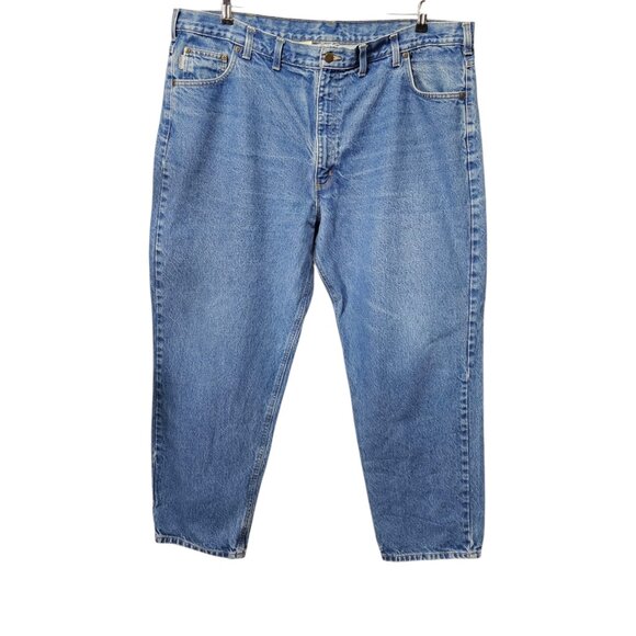 Carhartt Denim Relaxed Fit Straight Leg Cotton Blue Jeans - Picture 1 of 9